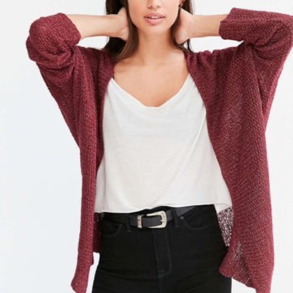 Urban Outfitters BDG Ivy Open Maroon Cardigan